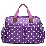 Miss Lulu Wickeltaschen-Set aus Wachstuch mit gepunktetem Blumenmuster 4-teilig - 2