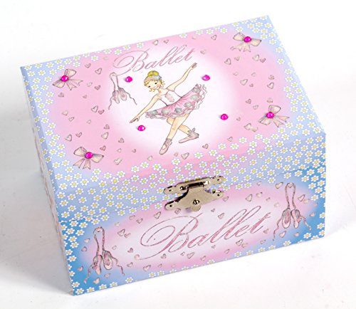 Kids Pink / Blue Ballerina Musical Jewellery Box / Chest - Lucy Locket