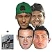 Price comparison product image Mask Pack - World Football Tournament Cup Players card Face Mask Pack of 4 (Rooney, Neymar, Aguero and Ronaldo) includes 6x4 inch (15cm x 10cm) Star Photo