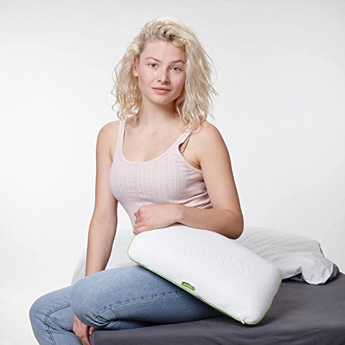 sofi Reisekissen Aloe Vera | Orthopädisches & ergonomisches Nackenstützkissen | Hautpflegend | Kissen aus viscoelastischem Gelschaum | Reise Nackenkissen für Flugzeug, Auto, Zug | 40x24x10 cm - 6