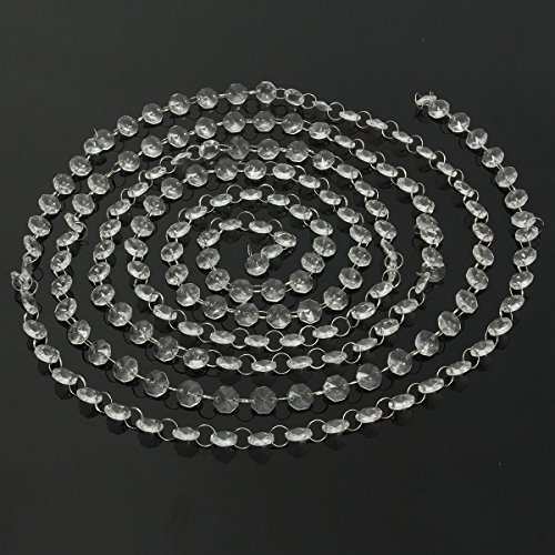 MOHOO 10m Türvorhang zehn Meter Hochzeit DIY Crystal Clear Acrylic Bead Garland hängende Partei Dekor Versorgung Perlenvorhänge Dekorieren Sie das Wohnzimmer, Hotel-Lobbys - 3