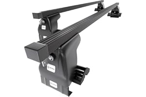 Mossa Portaequipajes de Techo adecuadas para Seat Altea Monovolumen (2004-2015) - baca para Coche - Barras para Techo de Coche - Acero Negro - sin Puntos de Montaje