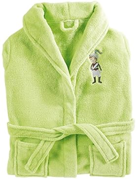 Douceur d'Intérieur Corail Bademantel, mit Schalkragen, bestickt, Polyester, grün, 8-8 Jahre