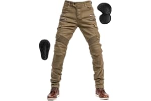 TIUTIU Pantalones Vaqueros para Motociclista para Hombres, con 4 Almohadillas Protectoras Desmontables, Pantalones De Carreras Estilo Casual Resistentes A Roturas, Unisex