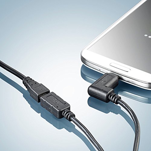Callstel Micro-USB-Verlängerungskabel mit 90°-Winkelstecker, 1,8 m - 2