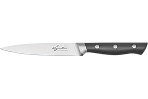 Lagostina Virtuoso, Coltello Multiuso 12cm, Robusto e Resistente, Lama in Acciaio Inox, Manico Ergonomico Rivettato con Rinforzo, Elevata Affilatura, Taglio senza sforzo