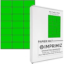 Etichette Adesive Fluorescenti Gialle A4 - 70x42mm, 525 Pezzi Per Stampante - Foto 2