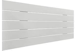 DHOME Cabecero de Madera reciclada DM Estilo Palet Horizontal Cama Palets Herrajes incluidos (95cm, Blanco sólido)