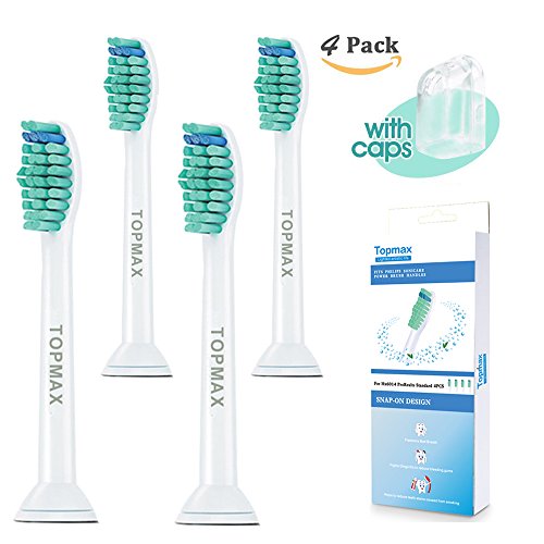 TOPMAX Electric Toothbrush Head, high quality to replace the toothbrush head compatible Philips Sonicare replacement toothbrush heads—4 pieces