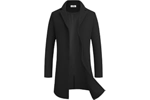 COOFANDY Herren Mantel Wintermantel Warm Herrenmantel Reverskragen Business Mantel Trenchcoat Winterjacke mit Taschen