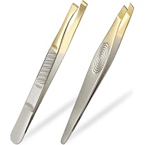 Augenbrauen-Pinzetten-Set, 3-teilig – Edelstahl, Schwarz, Für Präzises Zupfen, Eingewachsene Haare & Splitter