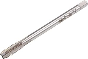 TA-VIGOR Rosca de rosca recta extra larga M8 x 1,25, rosca de fresado con tolerancia H2, HSS recta 3 flautas métricas para taladrar y roscar