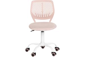 FurnitureR Sedia girevole da pranzo con ruote, seduta imbottita e schienale ergonomico, adatta a sala da pranzo, cucina o soggiorno, colore rosa Morandi