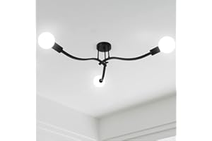 CIBITA Lampadario a Soffitto a Tre Luci E27, Lampadari Industriale per Soggiorno Camera da letto Sala da pranzo Guardaroba Corridoio, Diametro 70cm (Lampadine Non Incluse)