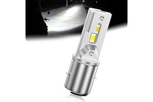 NHHEO Bombillas LED H6 BA20D, 300% de Brillo 6500K 30W Blanco&Ambar Coche y Moto Plug & Play 24SMD 3570 Chips(1 PCS)