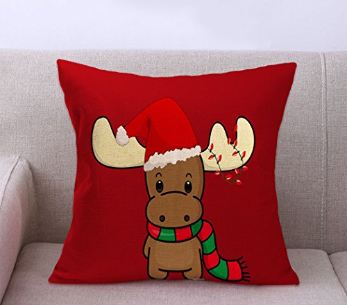 Funpa Weihnachten Throw Pillowcase, 4 Stück Kissenbezug Dekorative Kissen für Weihnachten