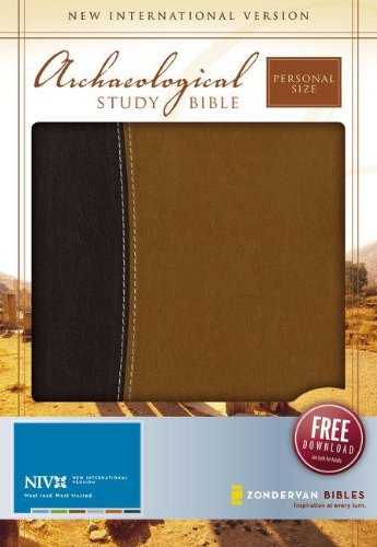 Holy Bible: New International Version, Mahogany/Caramel, Italian Duo-tone, Archaeological Study Bible, Personal Size