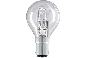 CAMBRIDGE LIFESTYLE 6 x Eco Halogen Golf Ball Light Bulbs 28W (=35W-40W) SBC B15 B15d Classic Mini Globes Clear Round Energy Saver, Small Bayonet Cap, Dimmable Lamps, 350 Lumen, Mains 240V