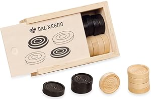 DAL NEGRO Dal, Set Pions DAMA avec boîte en Bois, diamètre 32 mm, idéal pour Le Jeu des Dames