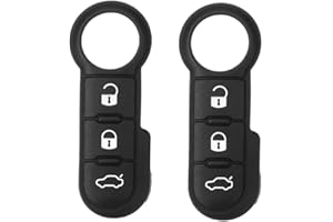 OGGIPRO - Lote de 2 botones de repuesto para carcasa de llave de 3 botones compatible con 500, gran punto, evo, Ducato, bravo y Peugeot Boxer 3