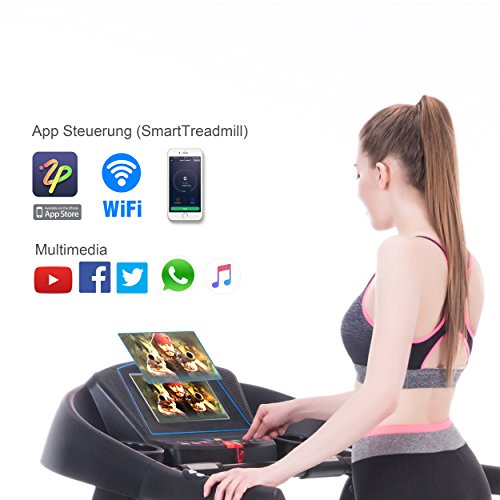 Pfingstangebot bis 05.06Fitifito 8500S Profi Laufband 7,5PS 22km/h mit 10,1 Zoll Touchscreen Android Wifi App 22 Trainingsmodulen inkl. HRC - 2