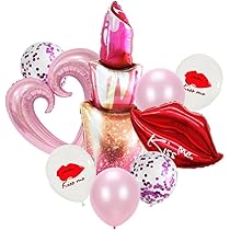 DIWULI Kiss Me Luftballon-Set – Lippenstift & Herz-Ballon In Rosa