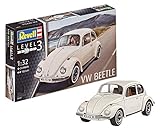25 Einzelteile Revell Modellbausatz Auto 1:32 - Volkswagen VW Käfer 1968 (VW Beetle) im Maßstab 1:32, Level 3, originalgetreue Nachbildung mit vielen Details, 07681