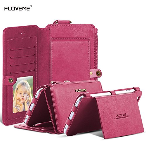 iPhone 6 / 6S Case, FLOVEME Detachable Phone Purse / Flip Cover Case ][ 18 Cards Slots ][ With stand ][ Premium PU ][ Full Around Protection] Leather Wallet Both for Women & Men - 4.7