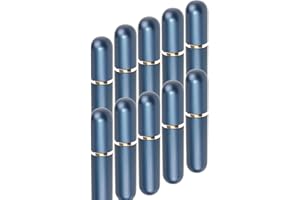 IMIROOTREE Lot de 10 tubes d'inhalateur nasal vides rechargeables en aluminium et mèches en coton Bleu foncé