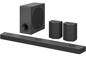 LG S95QR Barre de son Intelligente avec 810 W de puissance et 9.1.5 canaux avec 5 haut-parleurs Atmos verticaux et arrière inclus Son surround Dolby Atmos, dst:X et IMAX