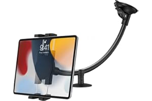 Soporte Tablet Coche Ventosa, woleyi Porta Tablet & Móvil Coche Parabrisas con Cuello de Cisne de Ajustable Brazo Largo de 22 cm, para iPad Pro Air Mini, iPhone Serie y 4–11" Teléfono & Tableta