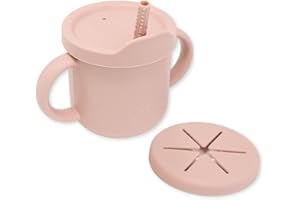 Bubba Bear Baby Cup with Straw | Weighted Sippy Cups for Babies from 6 Months | Non Spill Straws Bottle for Toddlers | Easy Toddler Drinking Water Bottles with Lid for Kids Weaning & Transition