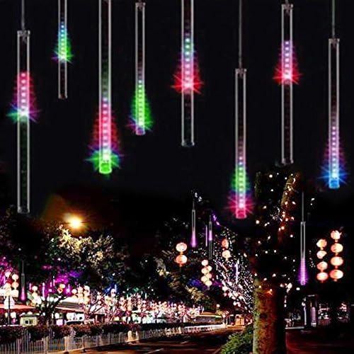 Sunyounger® 100-240V 30cm 8 Tubes Meteor Shower Rain 144 Led Light Lamp UK EU Plug Christmas String Light Wedding Garden Decoration Xmas