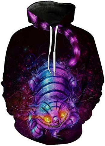 Mens Womens Boys Girls Hoodies 3D Prints Lightning Cats Sweatshirt Full Sleeve Jumper Top Casual Work Leisure Sport Sweater Pull Over Large,OneColor-M