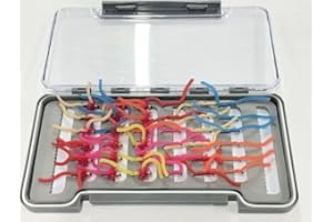 JUST CATCH Barbless Squirmy worm trout flies, 36 per boxed set, size 10, mixed colour, good still water flies