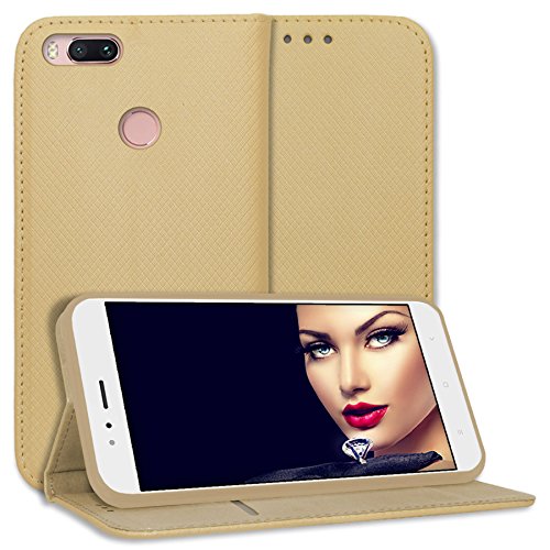 mtb more energyÂ® Custodia Cover Bookstyle per Xiaomi Mi A1 / Mi 5X (5.5'') | oro | pelle sintetica | Portafoglio protettiva