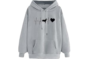 wuitopue Damen Hoodies Langarm Freizeit Sweatshirt Kapuzenpullover Mit Druck Weich Und Bequem Einfarbig Oberteil Herbst Und Winter Warm Pullover Mit Kordelzug Modischer Sweatshirt Reguläre Passform