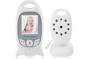 TKMARS Babyphone Caméra Vidéo sans WiFi Visiophone Bébé Naissance sans Fil Audio Communication Bidirectionnelle 2,4 GHz Capteur de Température Vision Nocturne Écran LCD Baby Monitor pour Bébé Chambre