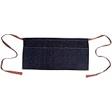 UPKOCH Grembiule di Jeans Grembiule Cameriere Grembiule da Cameriera Grembiule Nero Grembiuli Corti Cucina Ristorante Bistrot