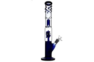 RORA Bong Verre 16 "Haut narguilé Bong en Verre de Mode conçu percolateur Tuyau d'eau avec Pare-éclaboussures sur Verre 14mm Downstem (Bleu)