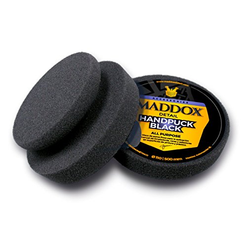 Maddox Detail 70302 Handpuck Black-all Purpose-Spugna. Disco Sottile Poco poroso per Applicare pulitori, Cere o sigillanti su superfici verniciate e di plastica