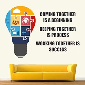 StickMe Team - Success Office Inspiration Motivation Quotes Wall Sticker, 80 X 55 Cm (Multicolour, Vinyl)