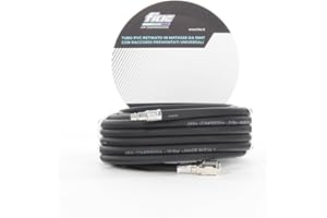 FIAC Tubo para aire comprimido, material PVC, diam. est. 13 mm y diam. int. 8 mm. Alto espesor, presión máx 20 Bar. Con accesorios de conexión rápida universales en los extremos. Longitud 10 metros.