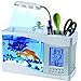 Produktbild TAOtTAO Mini USB LCD Tischleuchte Fisch Aquarium Aquarium LED Uhr (Weiß)