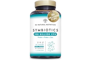 Probiotique Flore Intestinale 150 Milliards UFC, 20 Souches de Bactéries + Zinc + Inuline. Probiotiques pour la Régénération Digestive et Microbiote. 90 gélules, Végétalien. N2 Natural Nutrition