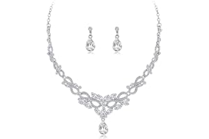 VELESAY Cristal Bijoux De Mariée Ensemble pour Femmes Parure Mariage Mariée Cristal Mariée Collier Strass Boucle d'oreille Mariage Fiançailles De Mariage Mariée Demoiselle d'honneur Bijoux Mariage Bijoux