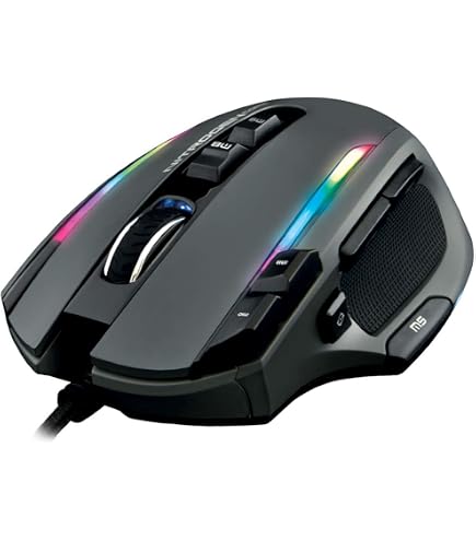 Souris Laser Gaming MMO UtechSmart 16400 DPI - 18 Boutons Programmables, Poids Réglables, 12 Boutons Latéraux