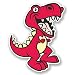 Produktbild 2 x 15cm/150mm Happy Pink T-Rex Dinosaurier Vinyl SELBSTKLEBENDE STICKER Aufkleber Laptop reisen Gepäckwagen iPad Zeichen Spaß #6687
