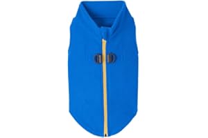 Gooby Sweter polarowy z zamkiem błyskawicznym dla psa, ciepły pulower, step-in, z podwójnym D-Ringiem do smyczy, zimowy sweter dla małych i średnich psów, XL, niebieski