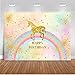 Price comparison product image Mehofoto Magical Unicorn Photo Backdrop 7x5ft Kids Birthday Rainbow Unicorn Photography Background Glitter Sequin Photo Backdrops for Baby Shower
